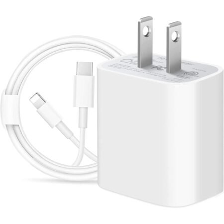 iPhone Fast Charger 20W | Wall Block USB Type C Adapter Cube Compatible with Apple iPhone 14, 13, 12, 11 Pro Max, XR, XS, iPad with Charging Cable Cord